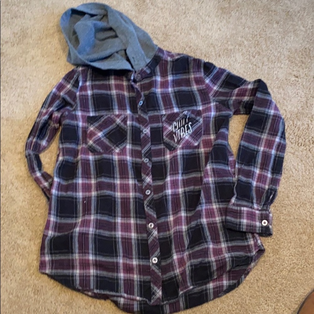 Purple Flannel with hood